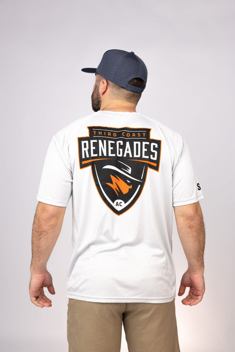 Rear view of Aluminum Third Coast Renegades Performance Tee