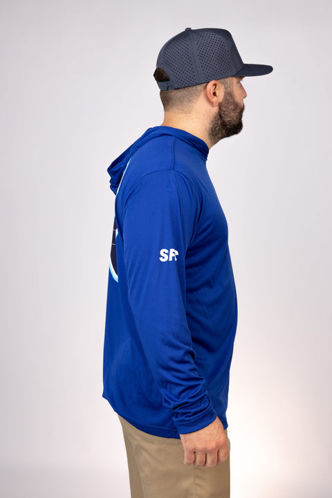 Side view of Royal Mississippi Blues Performance Hoodie
