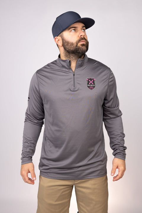 Front view of Graphite East Coast Remix Quarter Zip