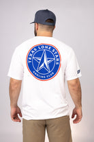 Rear view of White Texas Lone Stars Performance Tee