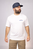 Front view of White Texas Lone Stars Performance Tee