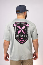 Rear view of Medium Grey East Coast Remix Performance Tee