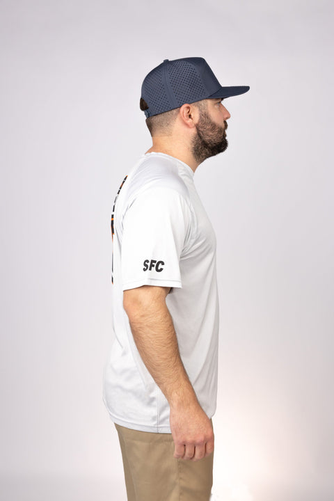 Side view of Aluminum Third Coast Renegades Performance Tee