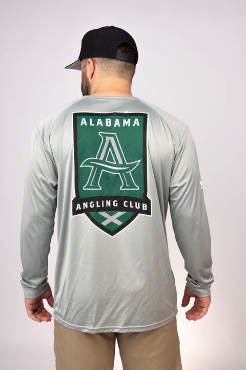 Rear view of Medium Grey Alabama Angling Club LS Performance