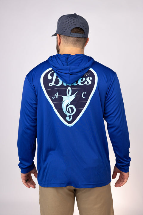Rear view of Royal Mississippi Blues Performance Hoodie