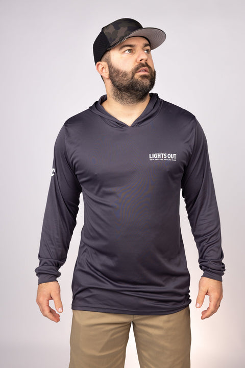 Front view of Graphite New England Lights Out Performance Hoodie