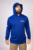 Hood up view of Royal South Carolina Outcast Performance Hoodie