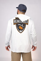 Rear view of Aluminum Third Coast Renegades Performance Hoodie
