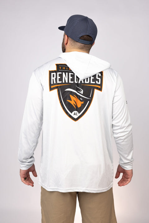 Rear view of Aluminum Third Coast Renegades Performance Hoodie