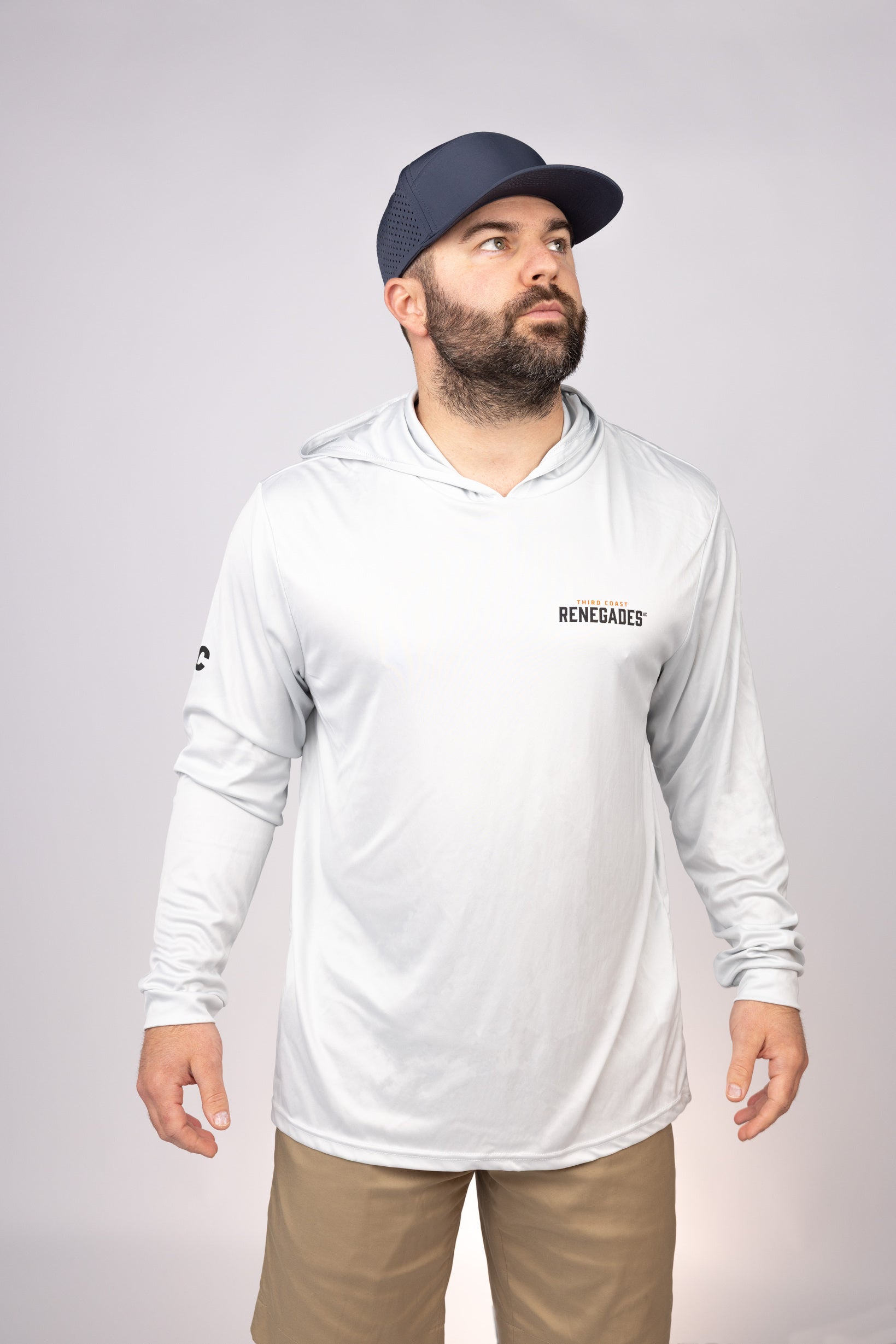 Front view of Aluminum Third Coast Renegades Performance Hoodie