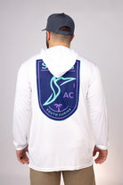 Rear view of White South Florida Sails Performance Hoodie