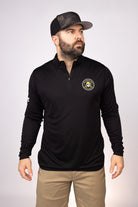 Front view of Black West Florida Black Flags Quarter Zip