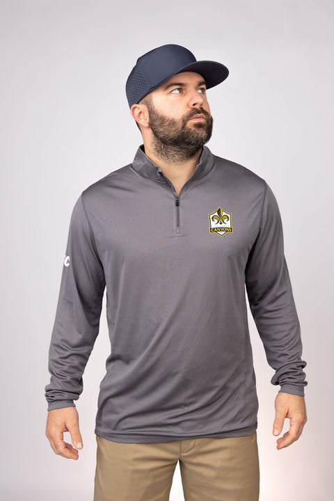 Front view of Graphite Louisiana Canyons Quarter Zip
