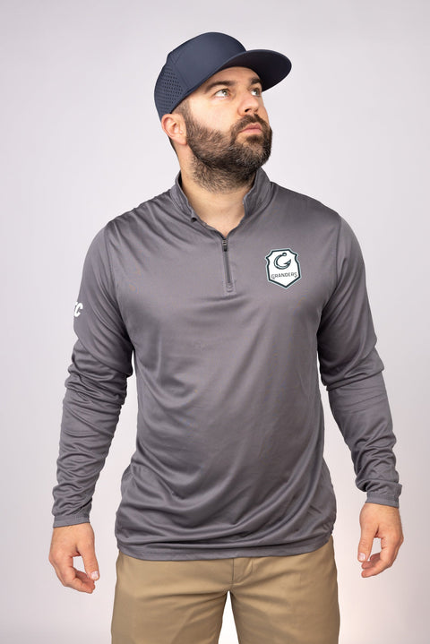 Front view of Graphite New York Granders Quarter Zip