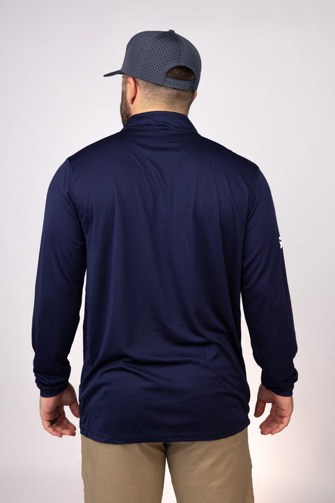 Rear view of Navy Texas Lone Stars Quarter Zip