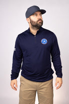 Front view of Navy Texas Lone Stars Quarter Zip