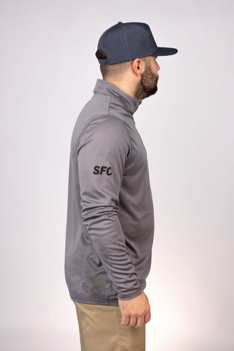Side view of Graphite East Coast Remix Quarter Zip