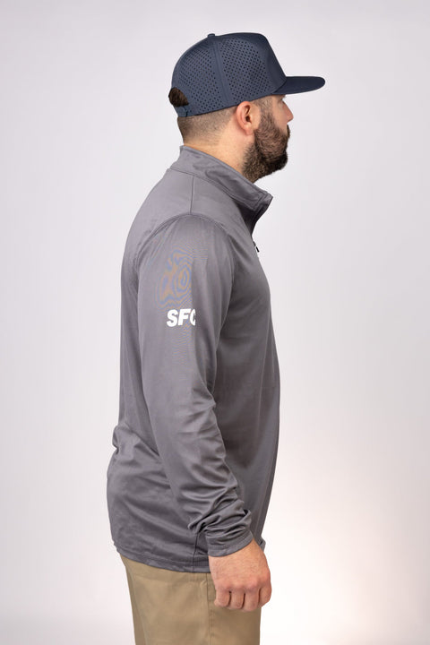 Side view of Graphite Third Coast Renegades Quarter Zip